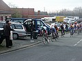 Driedaagse West-Vlaanderen - 7 maart 2004<br />2e etappe: Omloop der Vlaamse Ardennen - Ichtegem<br />Nico Mattan en Servais trekken in de laatste plaatselijke ronden nog eens flink aan het peloton.  <br />Foto: Kim Craeninckx