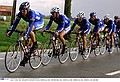 Gent - Wevelgem<br />7 april 2004<br />BODROGI Laszlo, CRETSKENS Wilfried, KNAVEN Servais, MUSEEUW Johan, BOONEN Tom<br />Foto: Tim de Waele - ISO SPORT