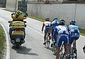 Tirreno-Adriatico: 10/16 maart 2004<br />5e etappe: Paglieta-Torricella Sicura (215 km)<br />Servais in actie in het peloton<br />foto: Marketa Navratilova/Cor Vos 2004