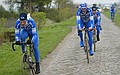 Verkenning parcours Parijs - Roubaix <br />9 april 2004<br />Foto: Photonews