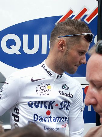 Tour de France<br />4 juli 2004<br /><br />Tom in de witte trui voor de start