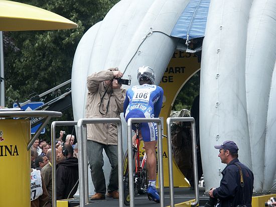 Tour de France<br />3 juli 2004<br />De Proloog - Luik<br />Servais op het startpodium