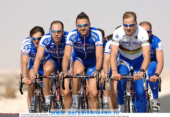 Cycling : Tour Qatar 2006BOONEN Tom ( Bel ) / HULSMANS Kevin ( Bel ) / VAN IMPE Kevin ( Bel ) / KNAVEN Servais ( Ned )Training Quick-Step InnergeticEquipe / Ploeg / QSI