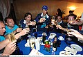 Cycling : Tour Qatar 2006 / GP DohaTRENTI Guido ( Ita ) / DE JONGH Steven ( Ned ) / KNAVEN Servais ( Ned ) / Tom BOONEN ( Bel ) / VAN IMPE Kevin ( Bel ) / CRETSKENS Wilfried ( Bel ) / Celebration Joie Vreugde ChampagneDoha Corniche - Doha Corniche ( 108 km )International Doha Grand Prix