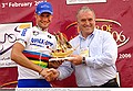 Cycling : Tour Qatar 2006 / Stage 3Podium / BOONEN Tom ( Bel ) /  Mc QUAID Pat ( Irl ) UCI President   / Celebration Joie VreugdeSealine Beach Resort - Khalifa Stadium ( 160 km )Etape Rit