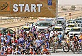 Cycling : Frederick NOLF (Bel) / Topsport Vlaanderen-MercatorPeleton Peloton / Start Depart / Neutralisation Neutralisatie / 1min silence / Rider NOLF Frederick (BEL) of Team Topsport Vlaanderen-Mercator dies during the night in Ritz Carlton Hotel Doha / Camel Race Track - Qatar Foundation (147,5 Km) / / Mort / Dood / Rit Etape / &copy; Tim De Waele